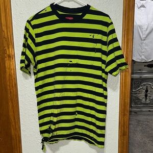 Supreme Striped Black and Green Men's Shirt